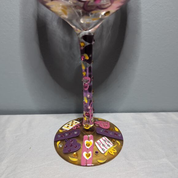 Lolita Birthday Girl Wine Glass In Case Enesco Bejeweled Hand Painted 22 oz - Picture 7 of 13